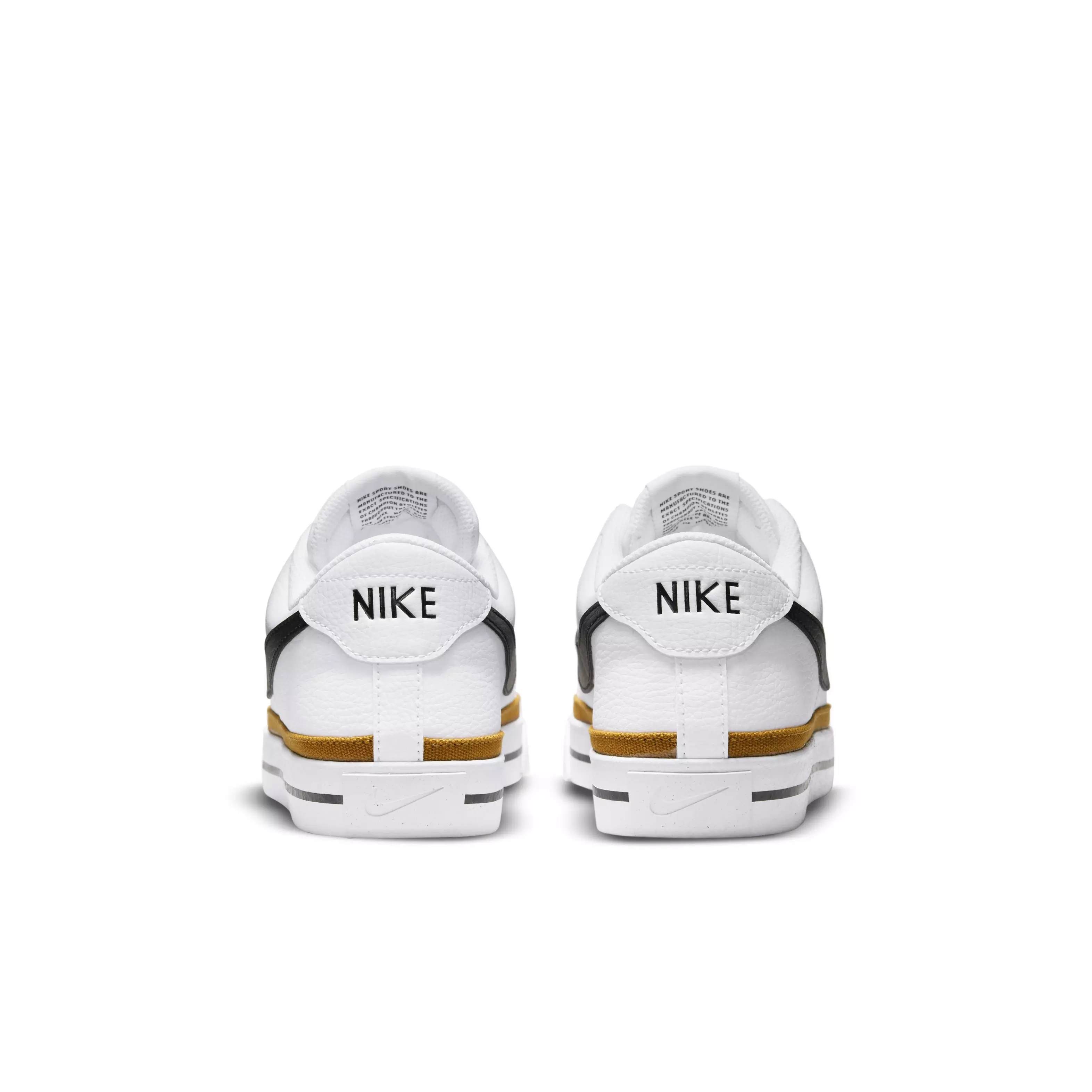 Nike Court Legacy "White/Black/Desert Ochre" Grade School Boys' Shoe - WHITE/BLACK/OCHRE
