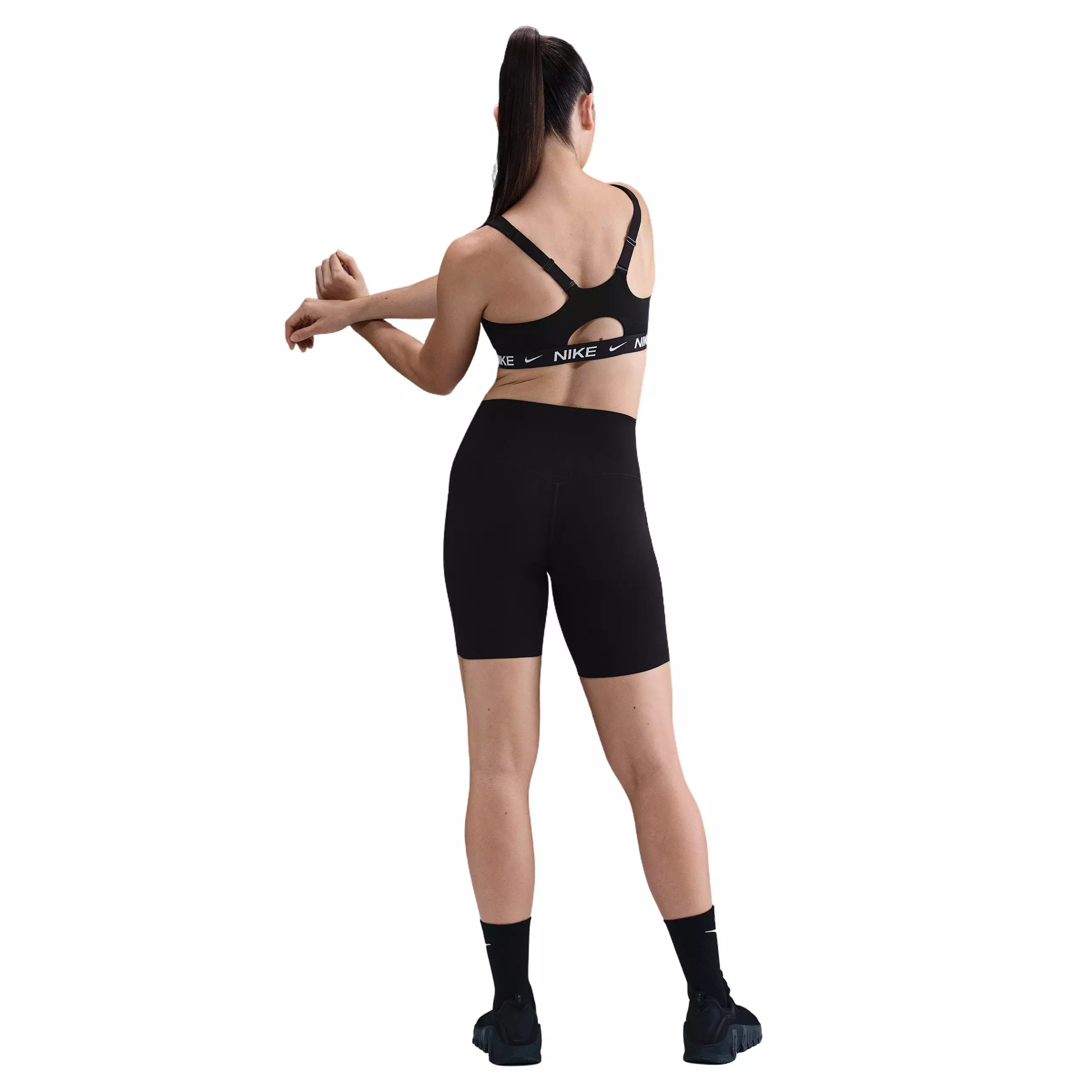 Nike Women's Indy High Support Padded Front-Zip Sports Bra - Black - BLACK