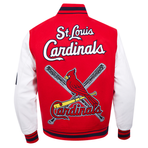 Pro Standard Men's MLB St. Louis Cardinals Mashup Rib Wool Varsity Jacket -Red/White