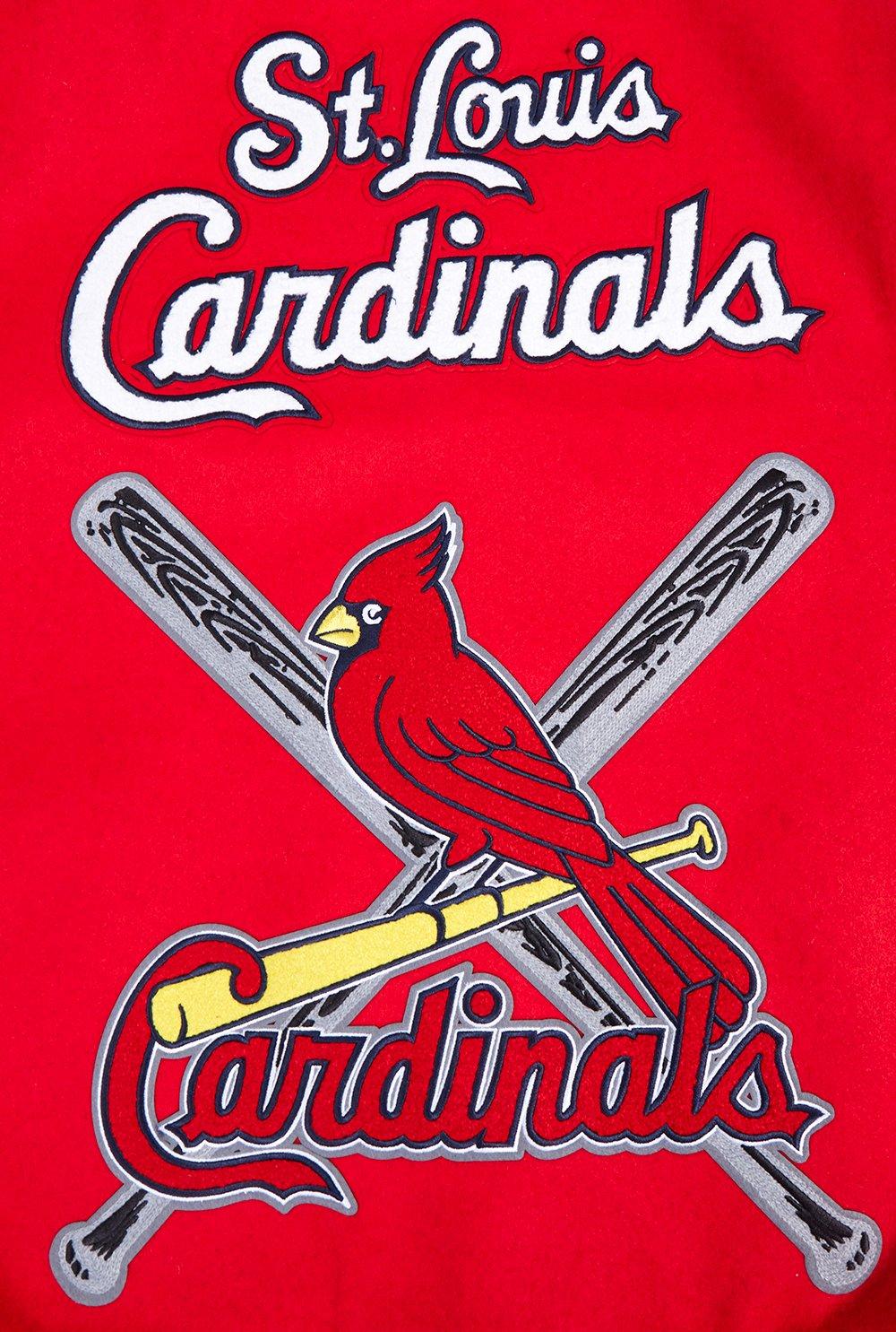 Pro Standard Men's MLB St. Louis Cardinals Mashup Rib Wool Varsity Jacket - Red/White - RED/WHITE Thumbnail View 5