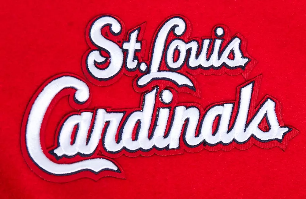 Pro Standard Men's MLB St. Louis Cardinals Mashup Rib Wool Varsity Jacket - Red/White - RED/WHITE