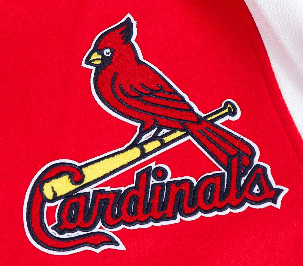 Pro Standard Men's MLB St. Louis Cardinals Mashup Rib Wool Varsity Jacket -Red/White - RED/WHITE Thumbnail View 9