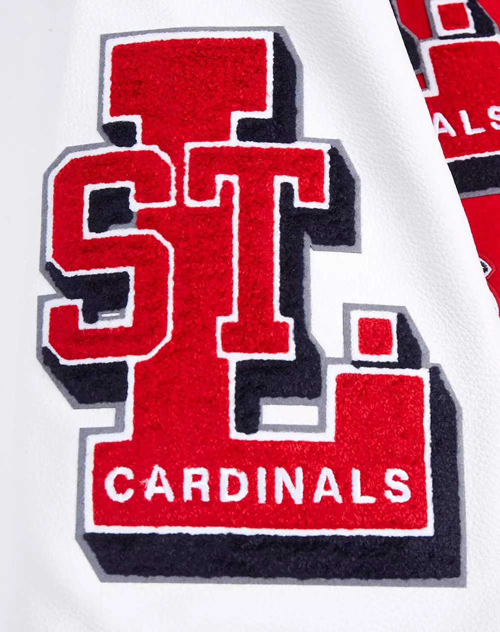Pro Standard Men's MLB St. Louis Cardinals Mashup Rib Wool Varsity Jacket -Red/White