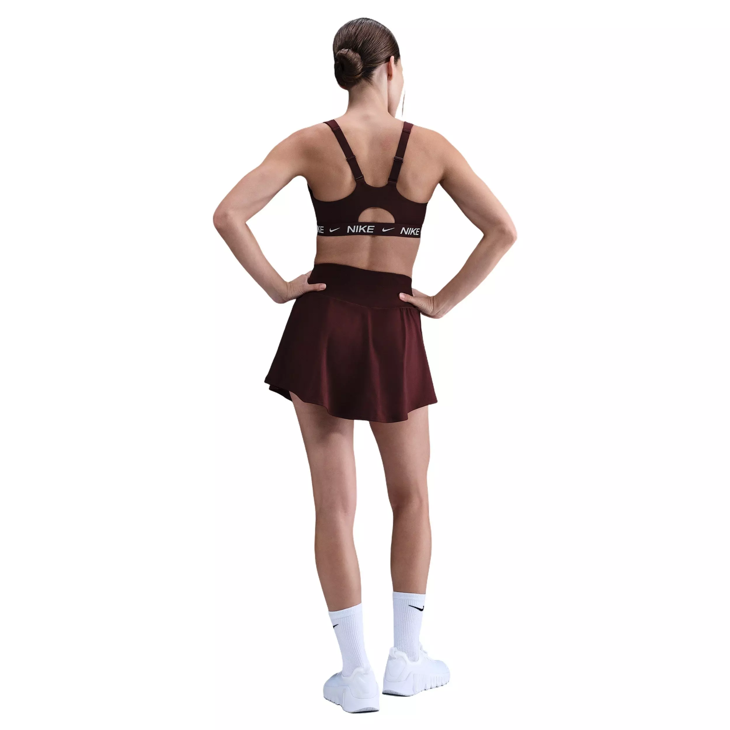 Nike Women's Indy High Support Padded Front-Zip Sports Bra - Burgundy - RED