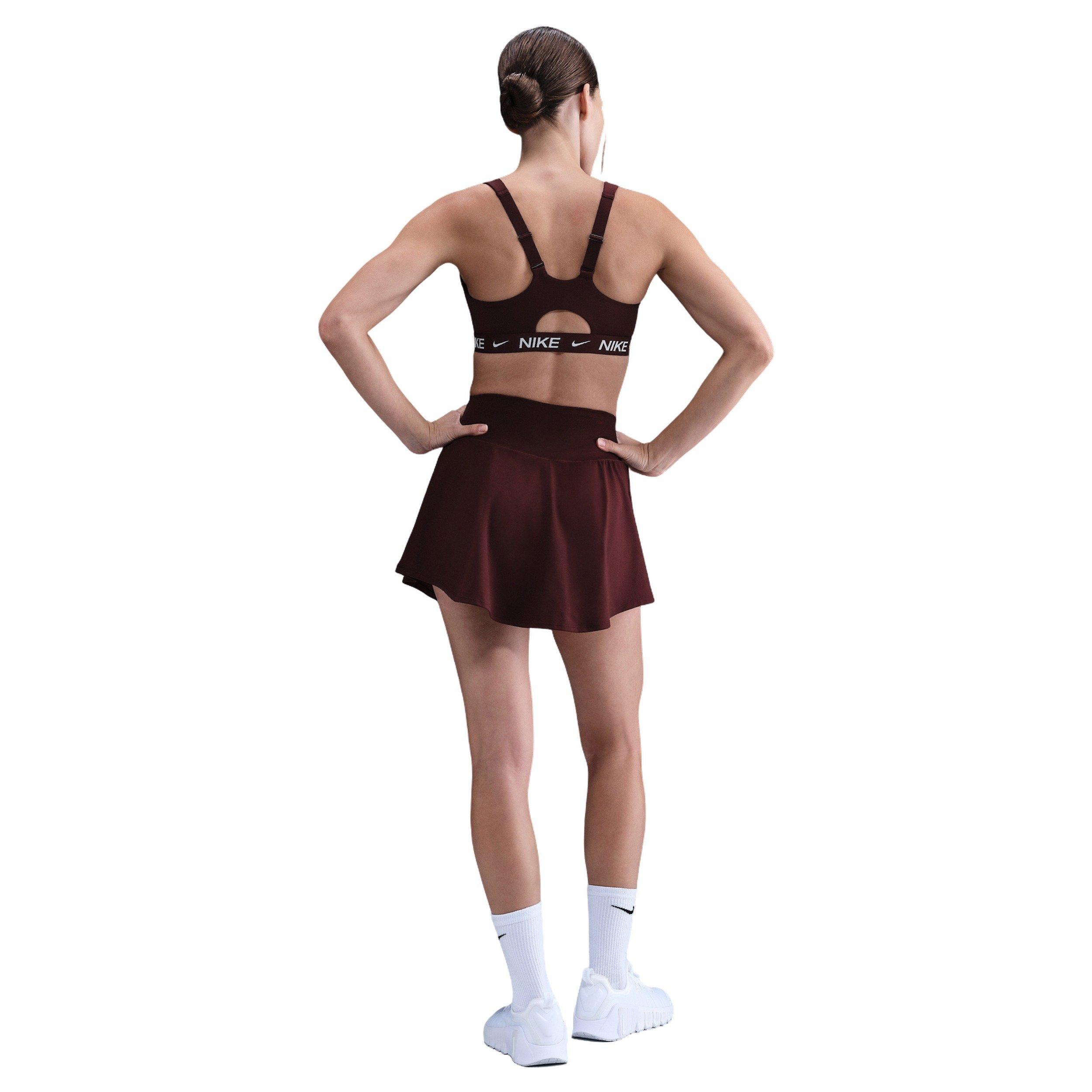 Nike Women's Indy High Support Padded Front-Zip Sports Bra -Burgundy - RED Thumbnail View 5