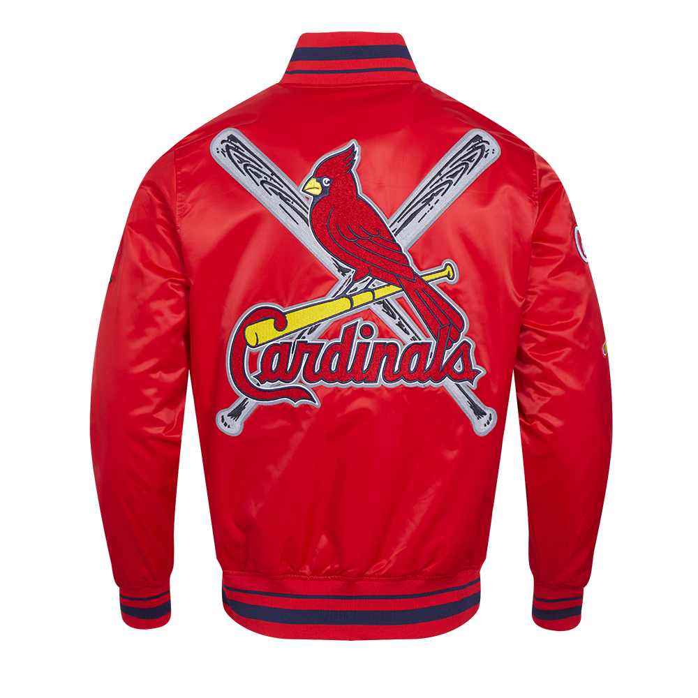 Pro Standard Men's MLB St. Louis Cardinals Mashup Rib Satin Jacket -Red/Navy - RED/NAVY Thumbnail View 2