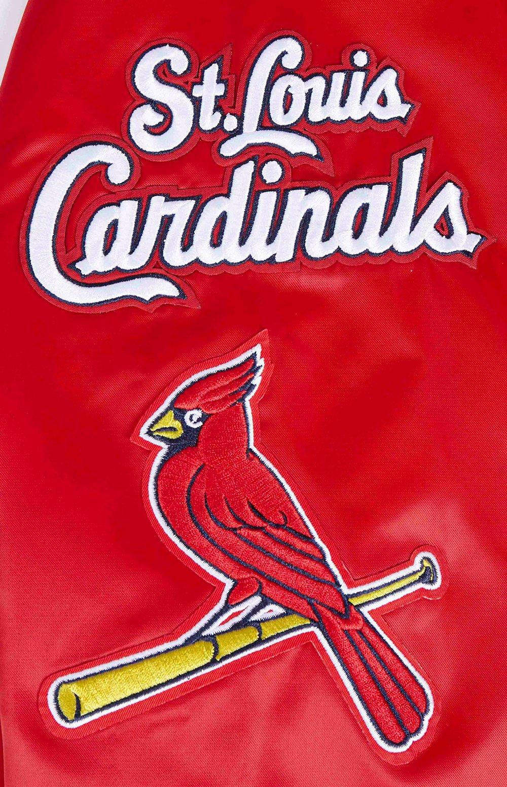 Pro Standard Men's MLB St. Louis Cardinals Mashup Rib Satin Jacket - Red/Navy - RED/NAVY Thumbnail View 8