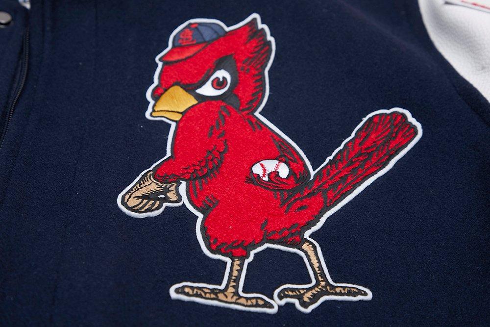 Pro Standard Men's MLB St. Louis Cardinals Mashup Rib Wool Varsity Jacket - Navy/Red/White - NAVY/RED/WHITE Thumbnail View 9