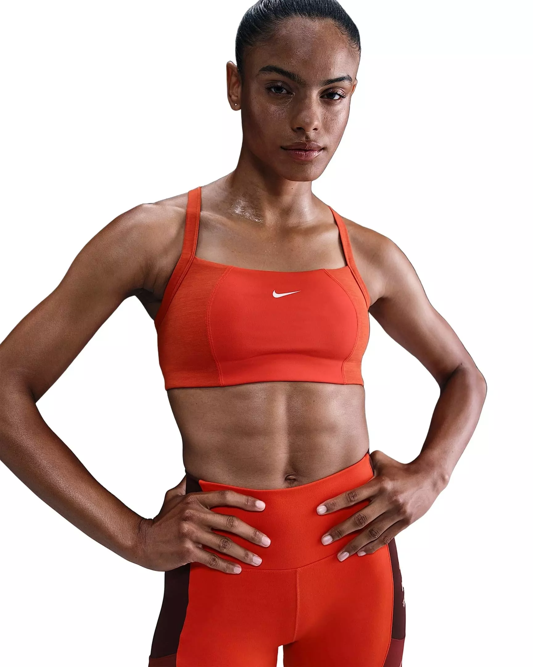 Nike Women's One Light-Support Padded Sports Bra -Red - RED