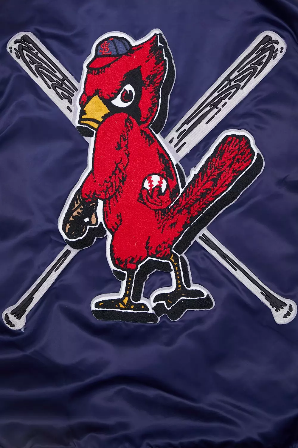 Pro Standard Men's MLB St. Louis Cardinals Retro Mashup Rib Satin Jacket - Navy/Red - RED/NAVY