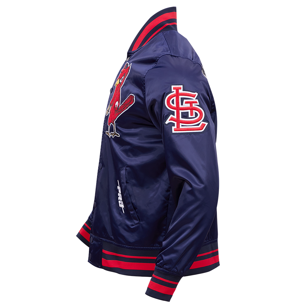 Pro Standard Men's MLB St. Louis Cardinals Retro Mashup Rib Satin Jacket -Navy/Red - RED/NAVY Thumbnail View 5