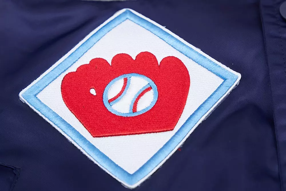 Pro Standard Men's MLB St. Louis Cardinals Retro Mashup Rib Satin Jacket -Navy/Red - RED/NAVY