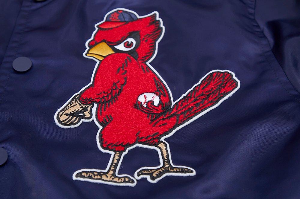 Pro Standard Men's MLB St. Louis Cardinals Retro Mashup Rib Satin Jacket -Navy/Red - RED/NAVY Thumbnail View 8