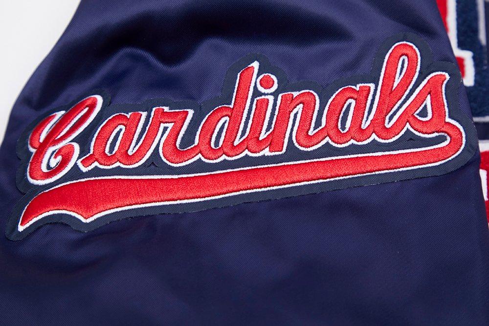 Pro Standard Men's MLB St. Louis Cardinals Retro Mashup Rib Satin Jacket -Navy/Red - RED/NAVY Thumbnail View 9