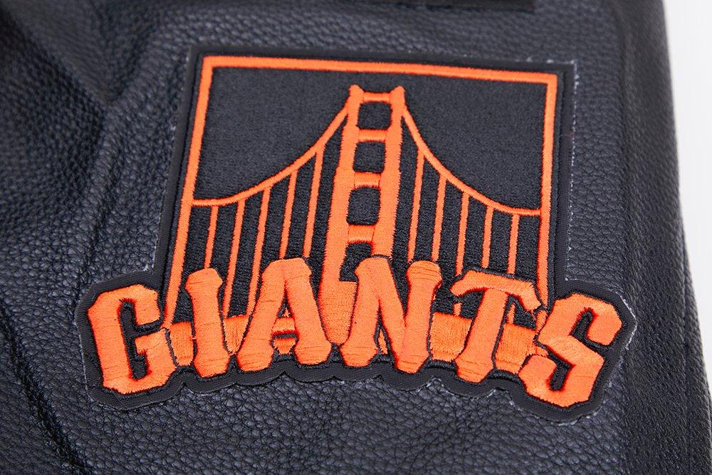 Pro Standard Men's MLB San Francisco Giants Mashup Rib Wool Varsity Jacket - Black/Orange - BLACK/ORANGE Thumbnail View 11