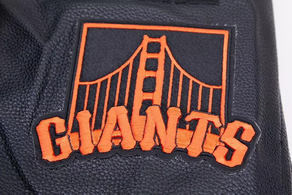 Pro Standard Men's MLB San Francisco Giants Mashup Rib Wool Varsity Jacket -Black/Orange - BLACK/ORANGE