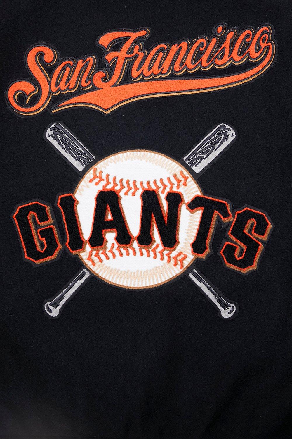 Pro Standard Men's MLB San Francisco Giants Mashup Rib Wool Varsity Jacket - Black/Orange - BLACK/ORANGE Thumbnail View 12