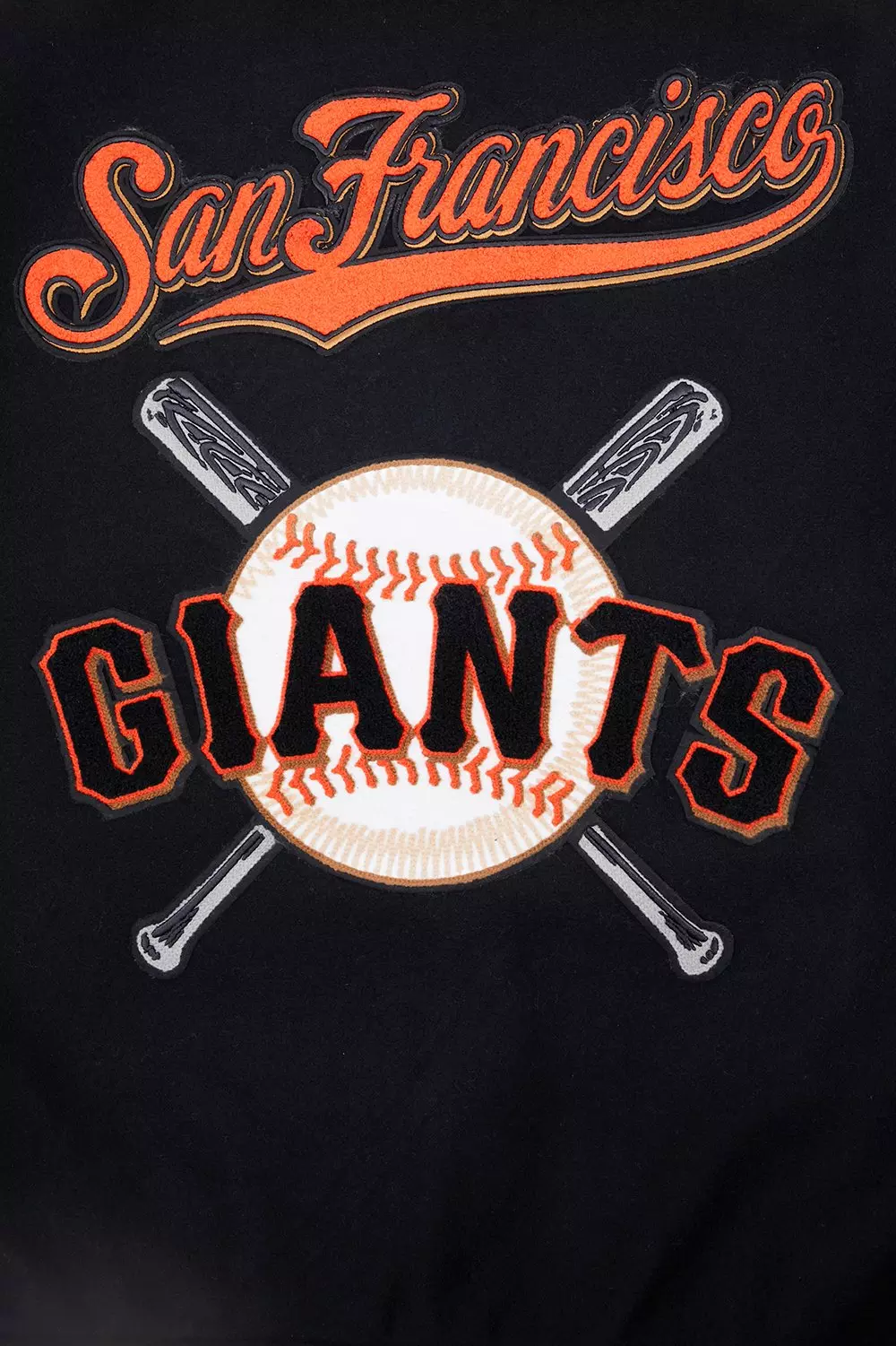 Pro Standard Men's MLB San Francisco Giants Mashup Rib Wool Varsity Jacket - Black/Orange - BLACK/ORANGE