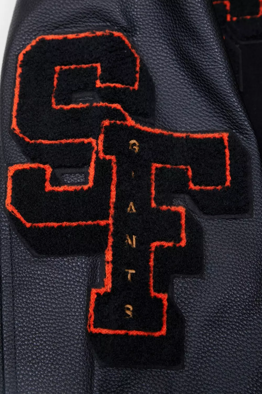 Pro Standard Men's MLB San Francisco Giants Mashup Rib Wool Varsity Jacket -Black/Orange - BLACK/ORANGE