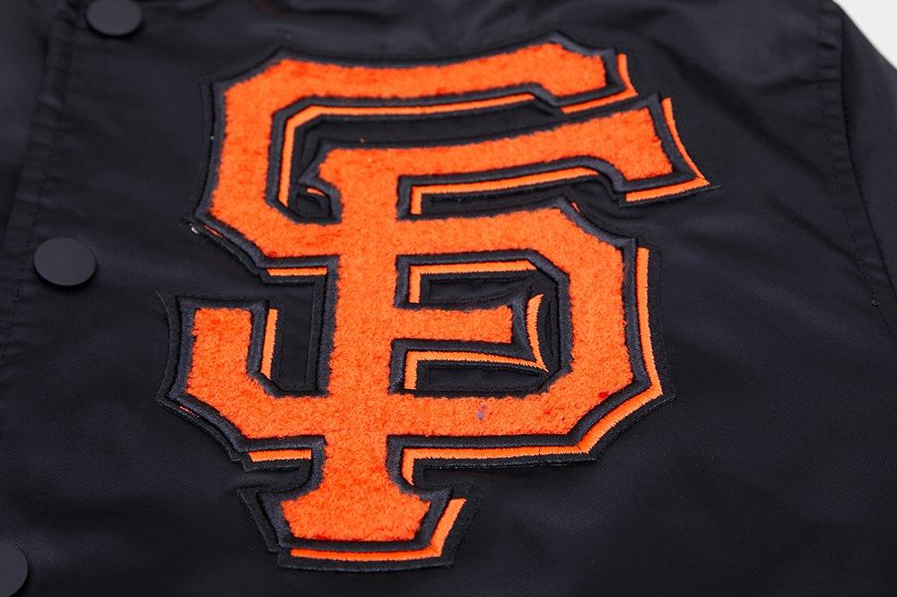 Pro Standard Men's MLB San Francisco Giants Mashup Rib Satin Jacket - Black/Orange - BLACK/ORANGE Thumbnail View 6