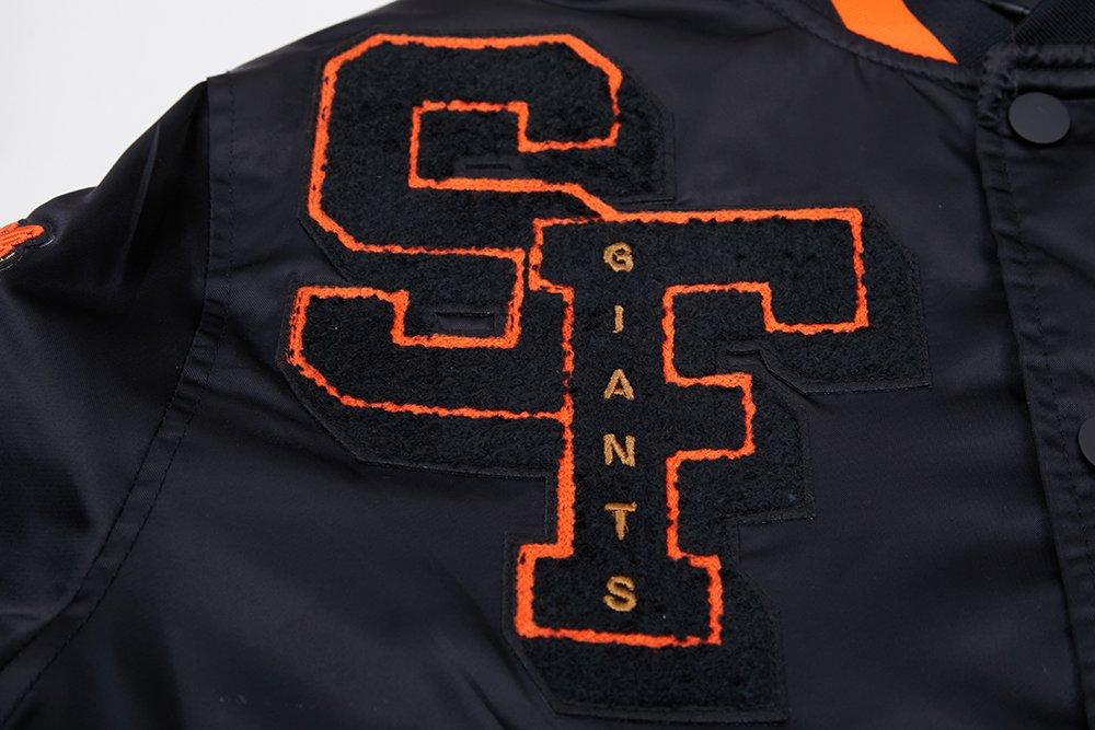 Pro Standard Men's MLB San Francisco Giants Mashup Rib Satin Jacket -Black/Orange - BLACK/ORANGE Thumbnail View 7