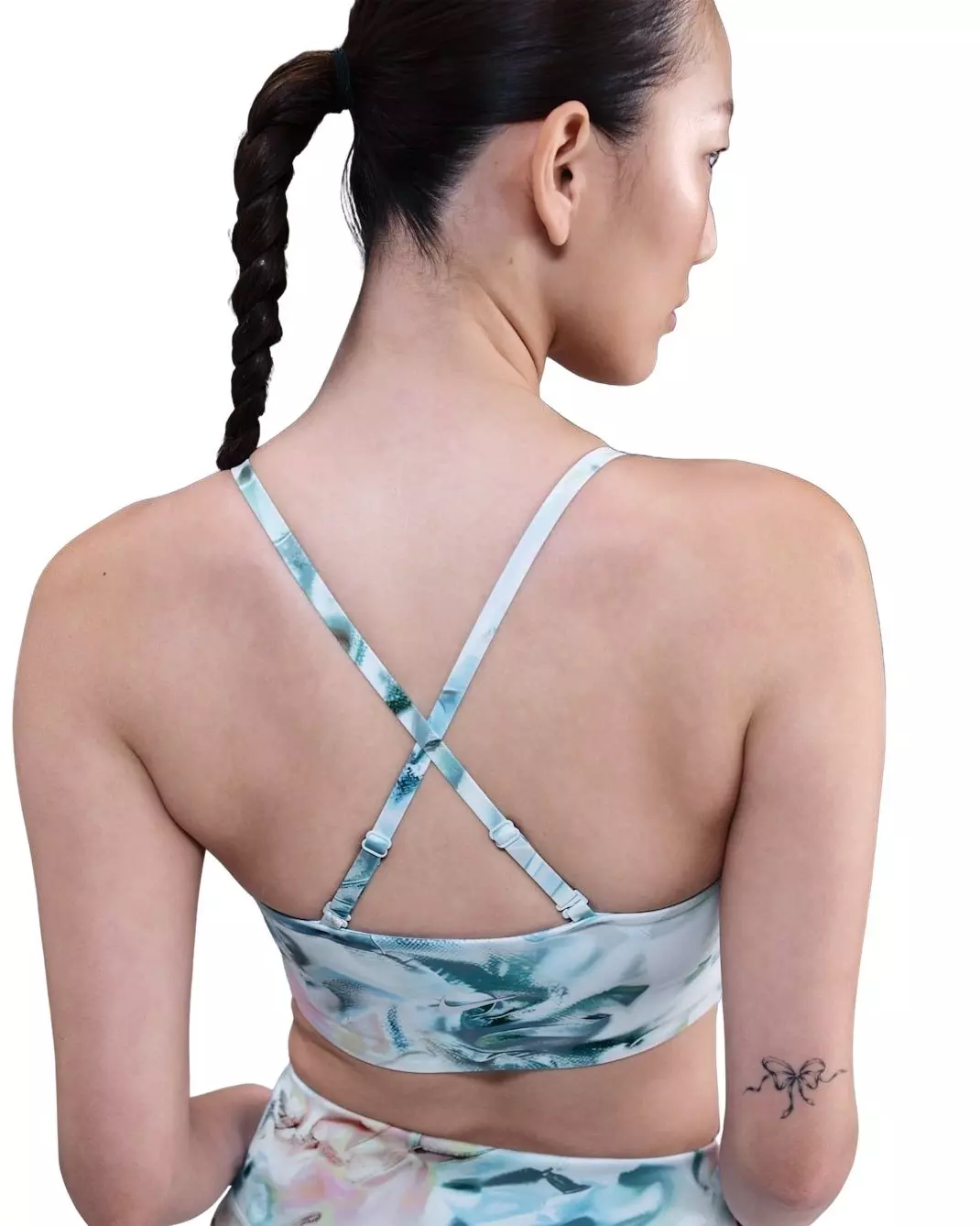 Nike Women's Indy Artist Collection Light-Support Padded Wrap Sports Bra -Blue - BLUE