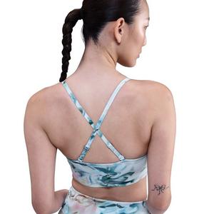 Nike Women's Indy Artist Collection Light-Support Padded Wrap Sports Bra -Blue