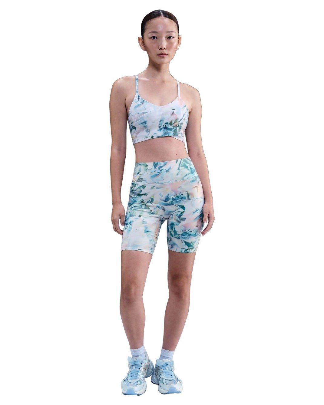 Nike Women's Indy Artist Collection Light-Support Padded Wrap Sports Bra - Blue - BLUE Thumbnail View 4