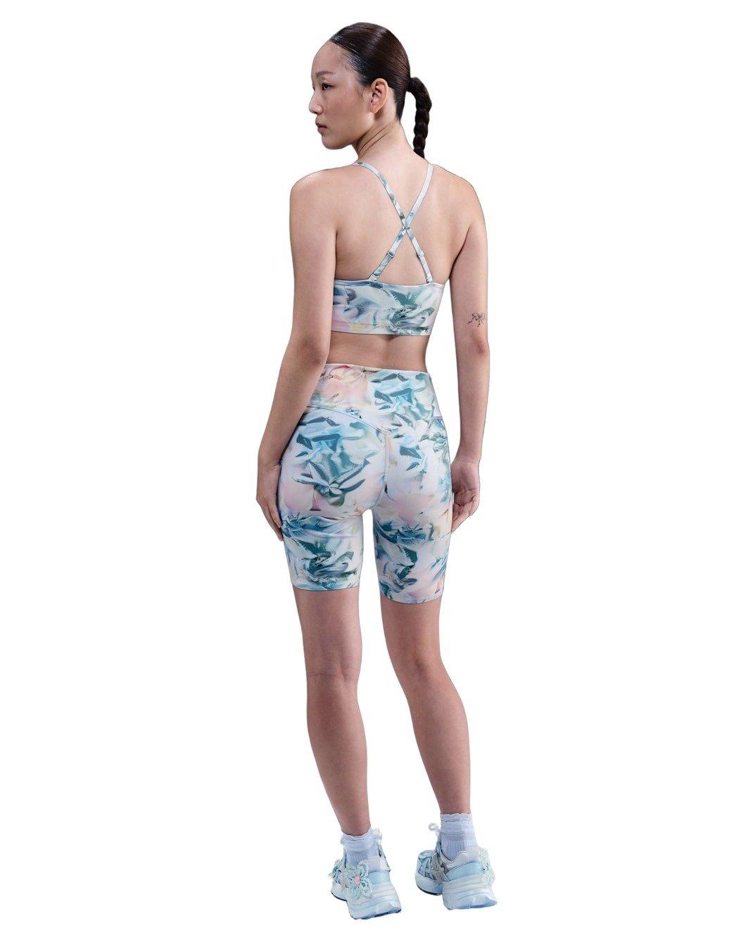 Nike Women's Indy Artist Collection Light-Support Padded Wrap Sports Bra -Blue - BLUE Thumbnail View 5