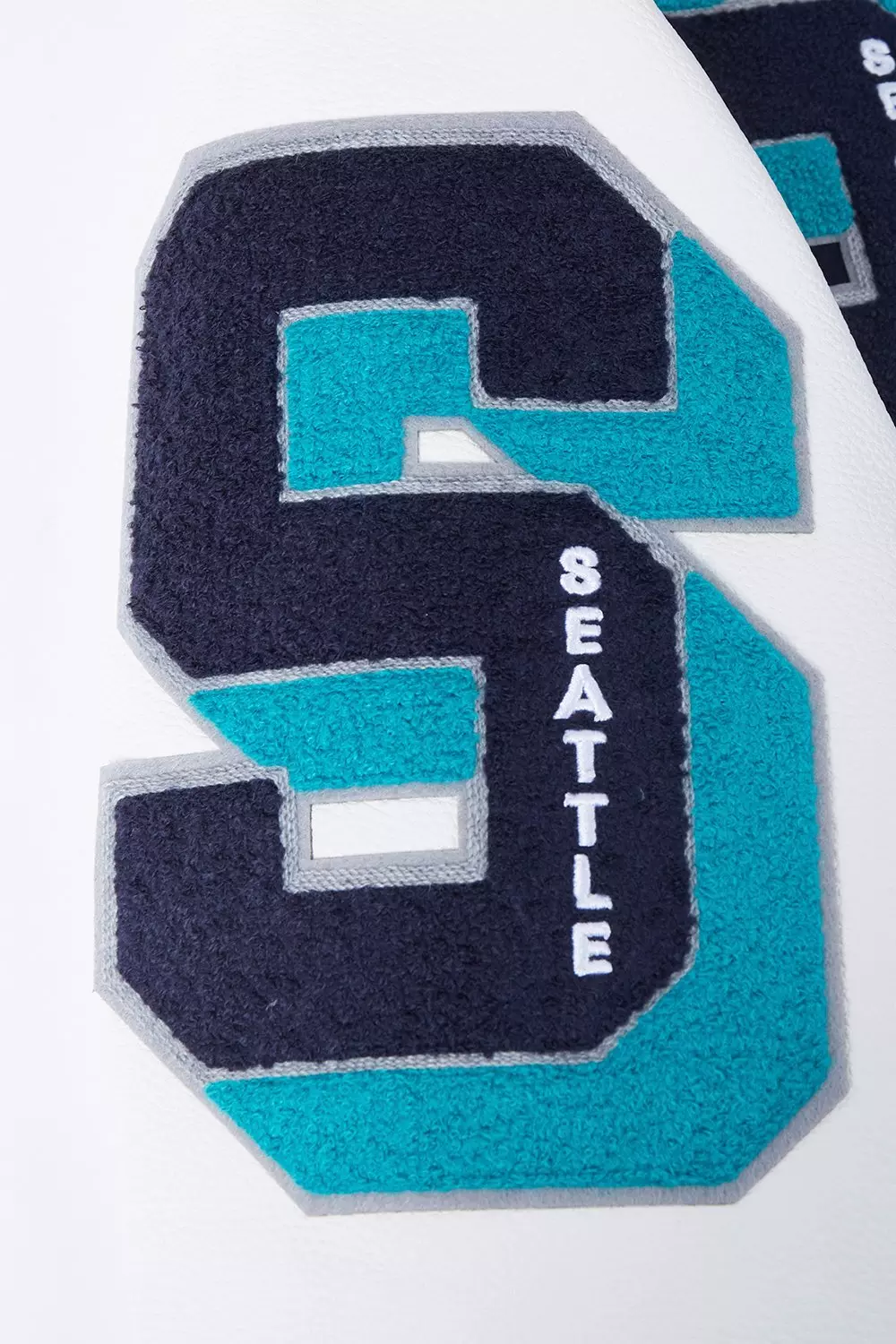 Pro Standard Men's MLB Seattle Mariners Mashup Rib Wool Varsity Jacket - Navy/White - NAVY/WHITE