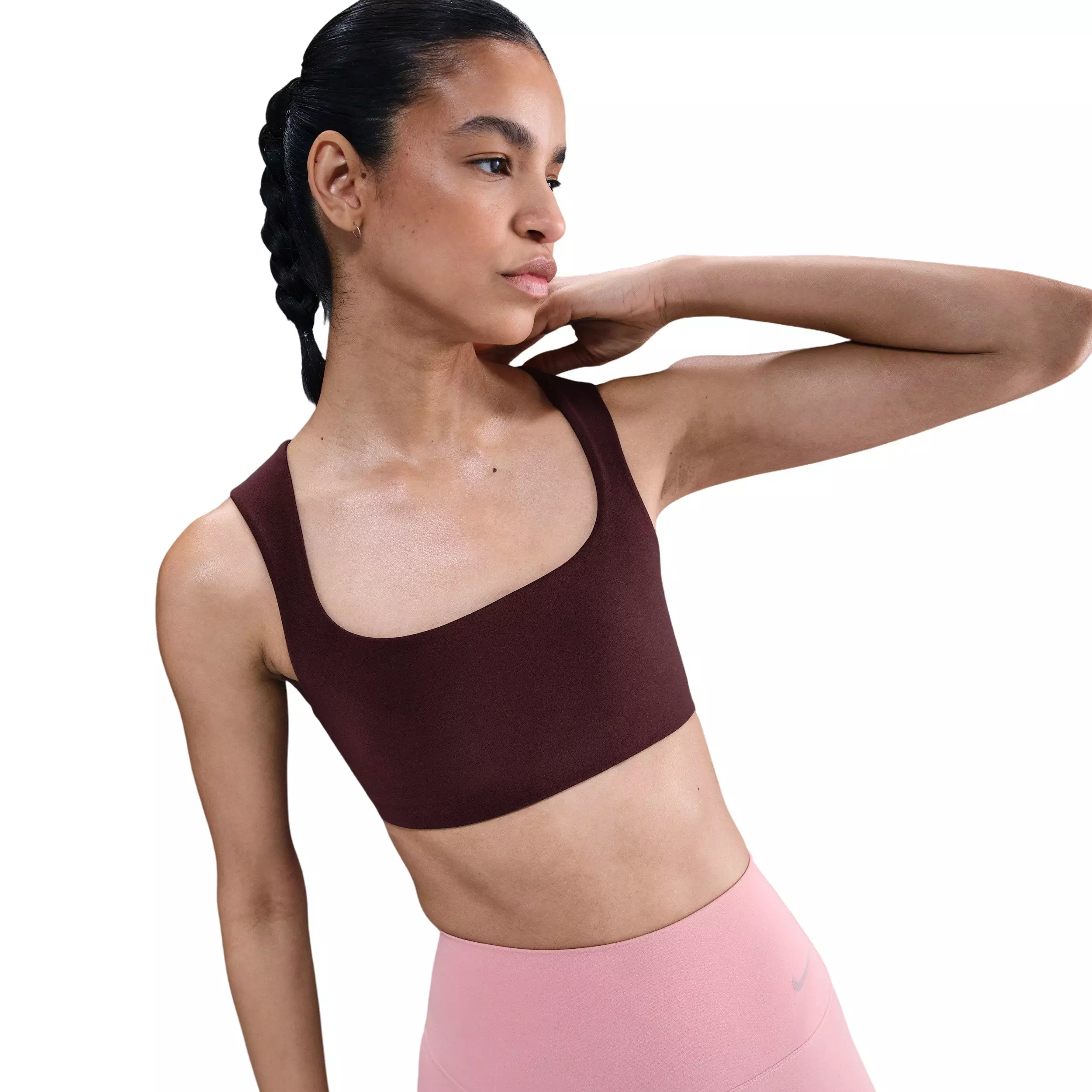 Nike Women's Zenvy Light-Support Lightly Lined Sports Bra - Burgundy - BURGUNDY
