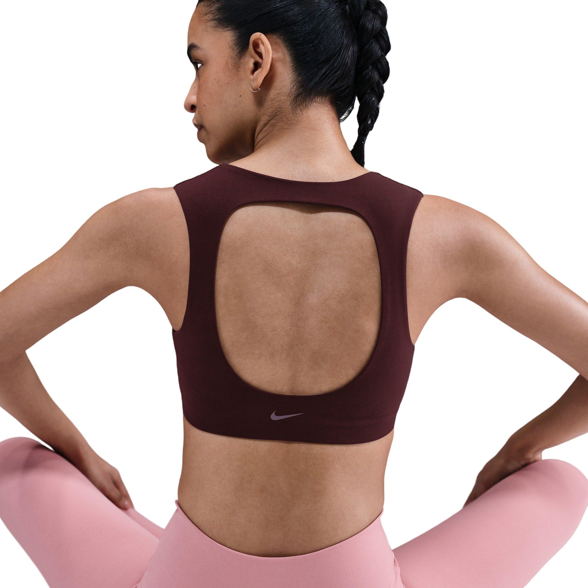 Nike Women's Zenvy Light-Support Lightly Lined Sports Bra -Burgundy - BURGUNDY Thumbnail View 3