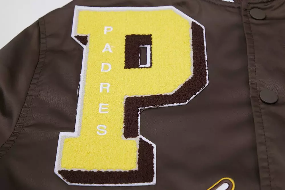 Pro Standard Men's MLB San Diego Padres Mashup Rib Satin Jacket - Brown - BROWN