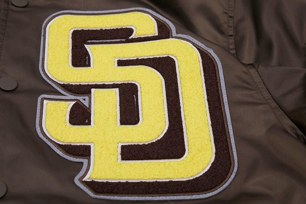 Pro Standard Men's MLB San Diego Padres Mashup Rib Satin Jacket -Brown - BROWN Thumbnail View 6