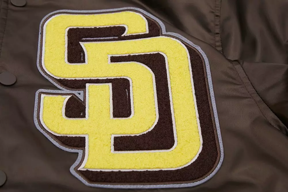 Pro Standard Men's MLB San Diego Padres Mashup Rib Satin Jacket -Brown - BROWN