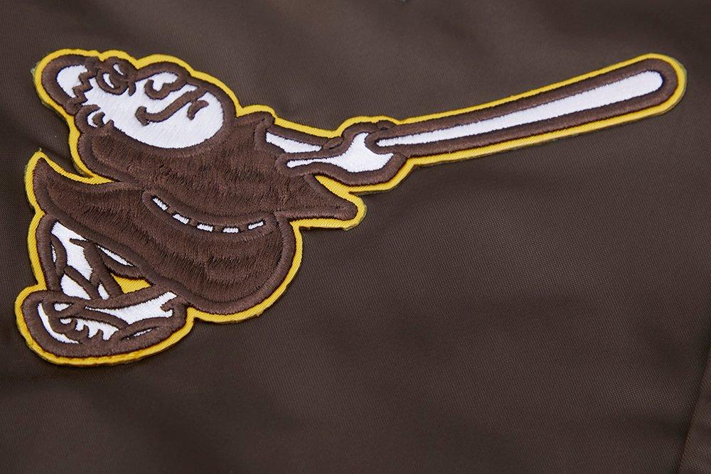 Pro Standard Men's MLB San Diego Padres Mashup Rib Satin Jacket -Brown - BROWN Thumbnail View 7
