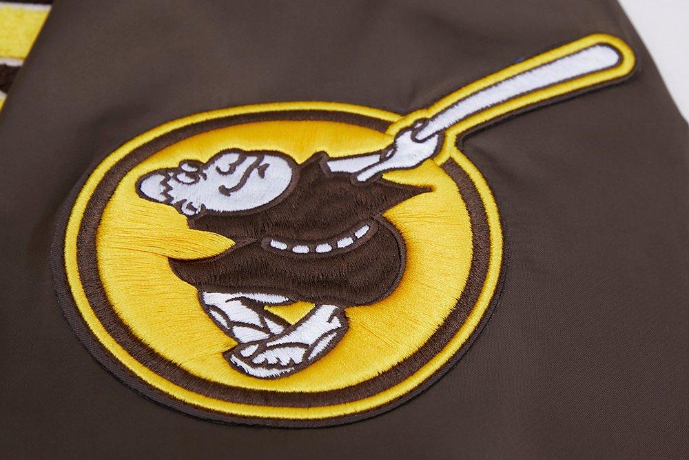 Pro Standard Men's MLB San Diego Padres Mashup Rib Satin Jacket - Brown - BROWN Thumbnail View 9