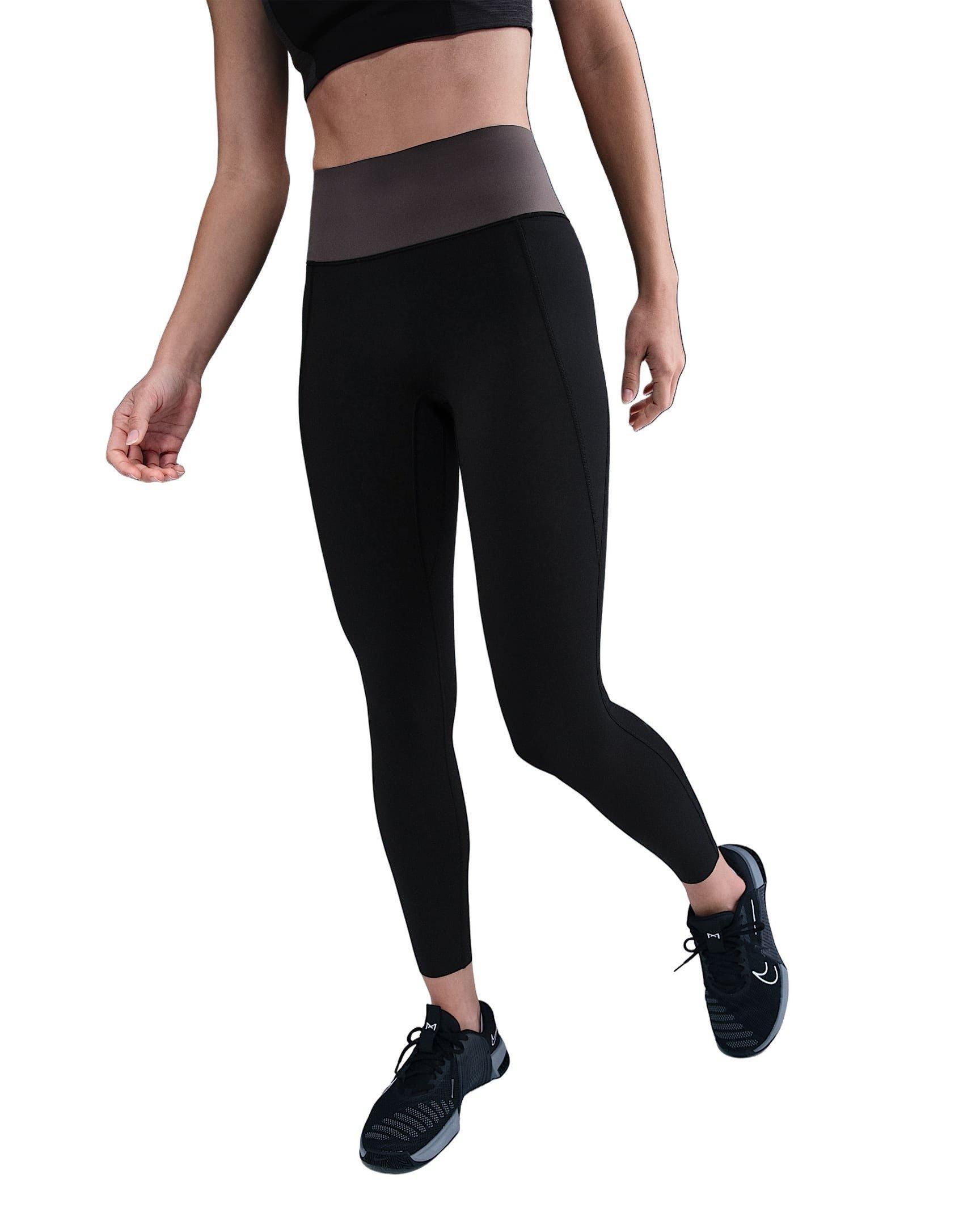 Nike Women's Universa Med-Support High-Waisted 7/8 Leggings w/Pockets -Black - BLACK Thumbnail View 1