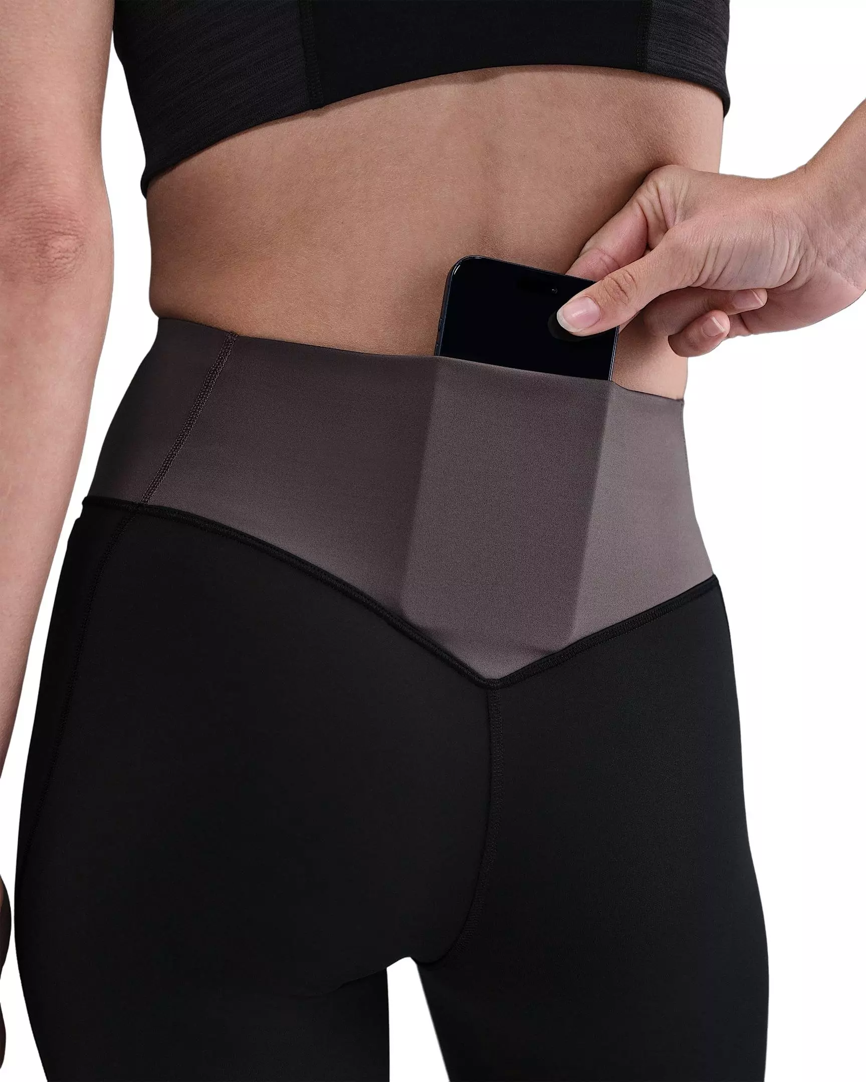 Nike Women's Universa Med-Support High-Waisted 7/8 Leggings w/Pockets -Black - BLACK