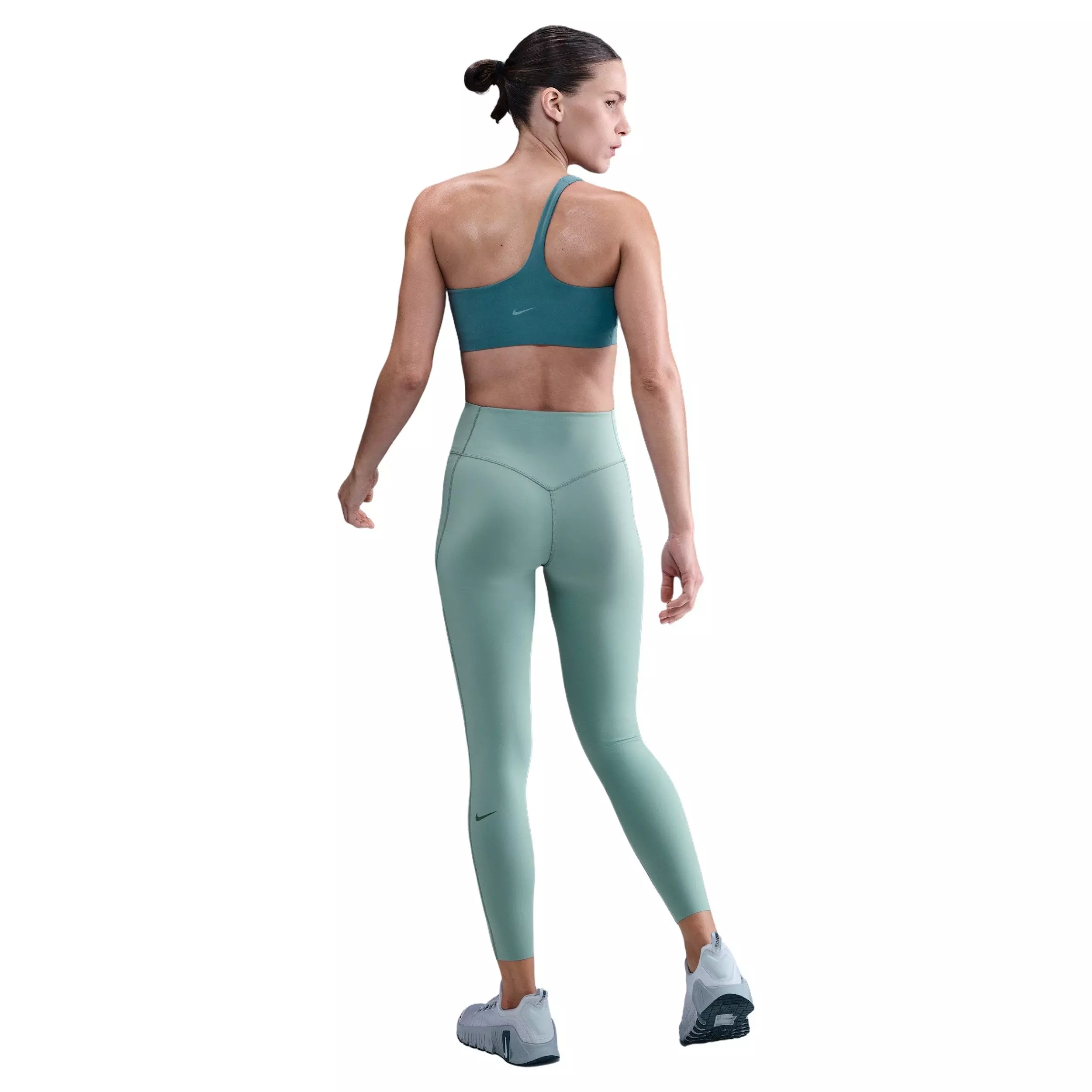 Nike Women's Universa Med-Support High-Waisted 7/8 Leggings w/Pockets - Green - GREEN