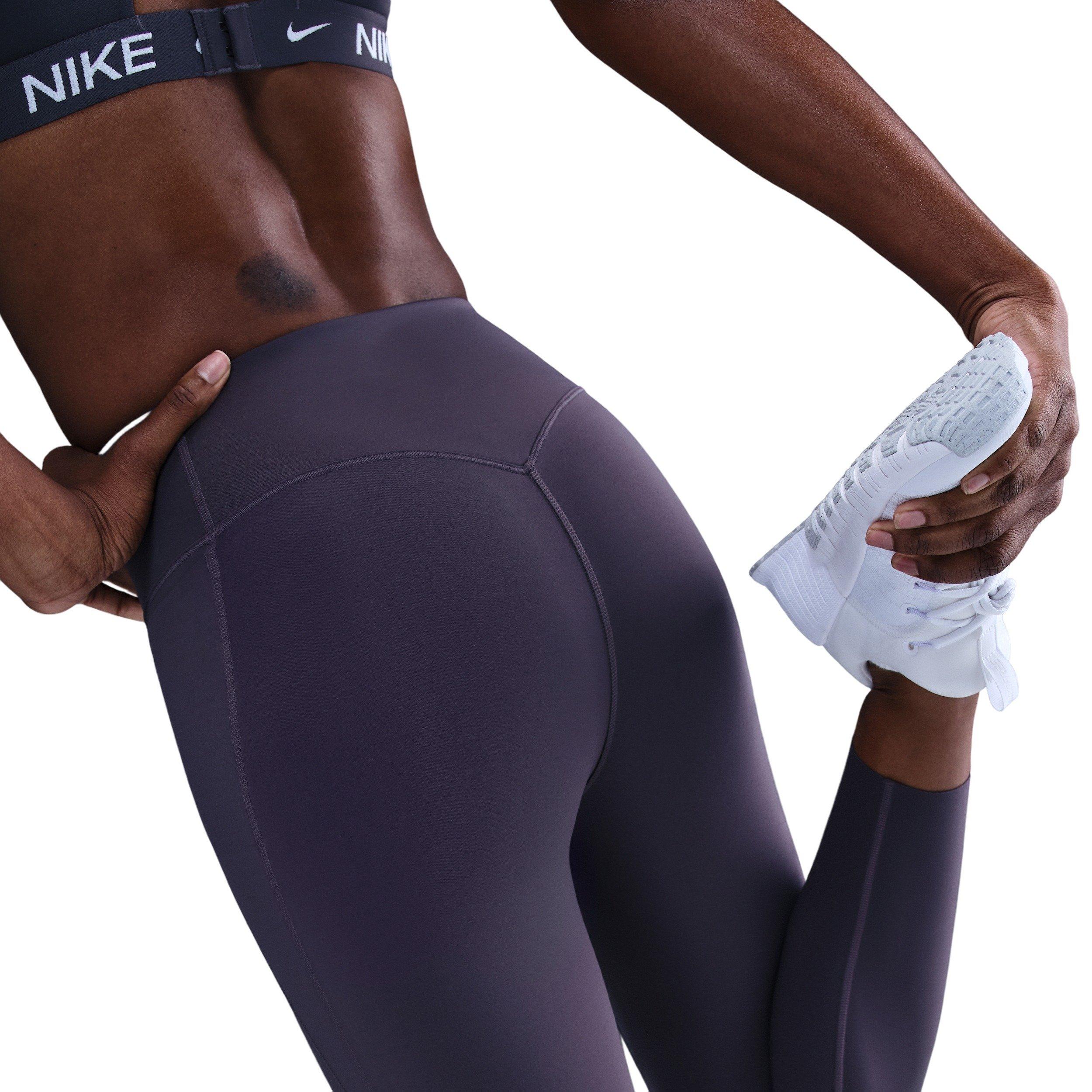 Nike Women's Universa Med-Support High-Waisted 7/8 Leggings w/Pockets -Grey - GREY Thumbnail View 2