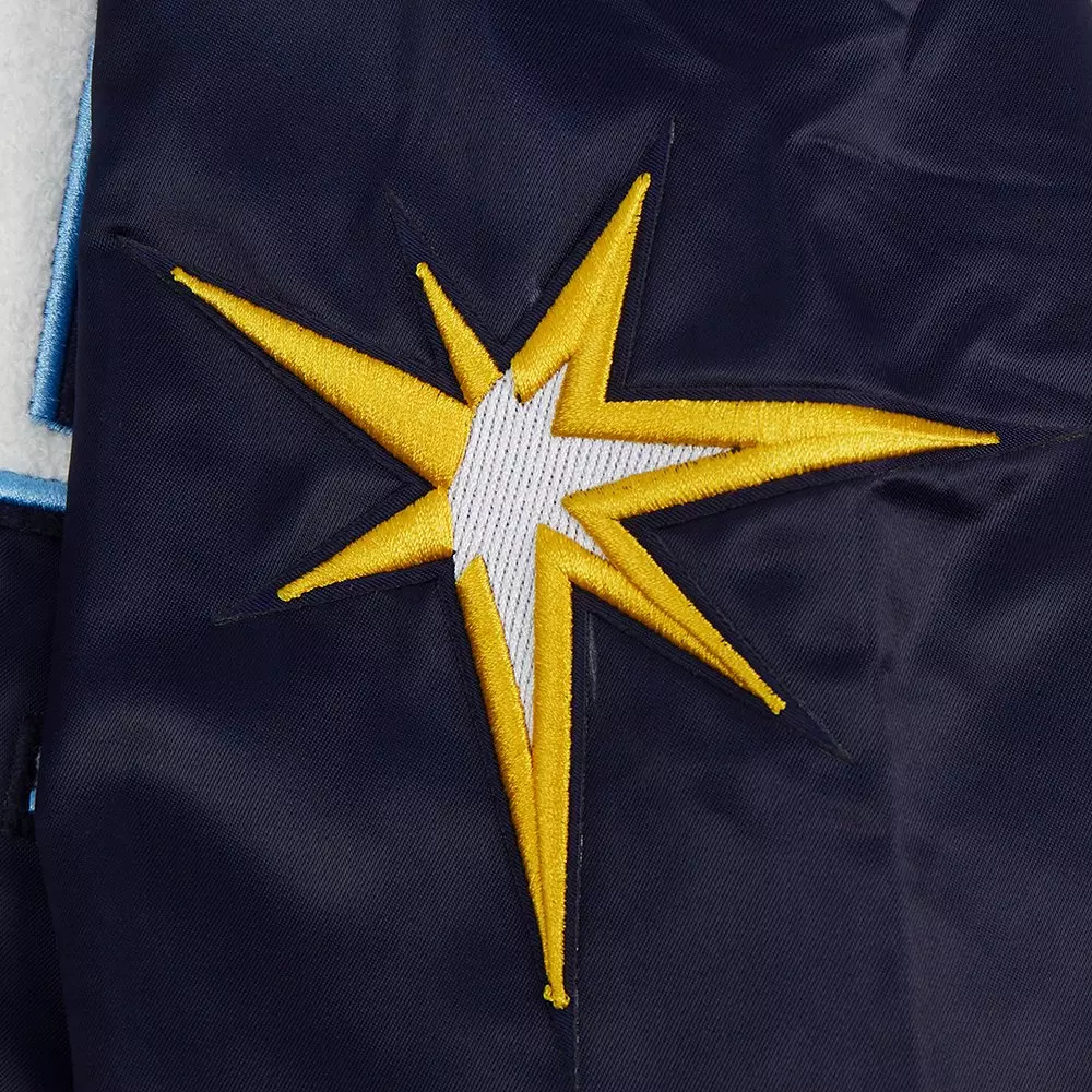 Pro Standard Men's MLB Tampa Bay Rays Mashup Rib Satin Jacket -Navy - NAVY