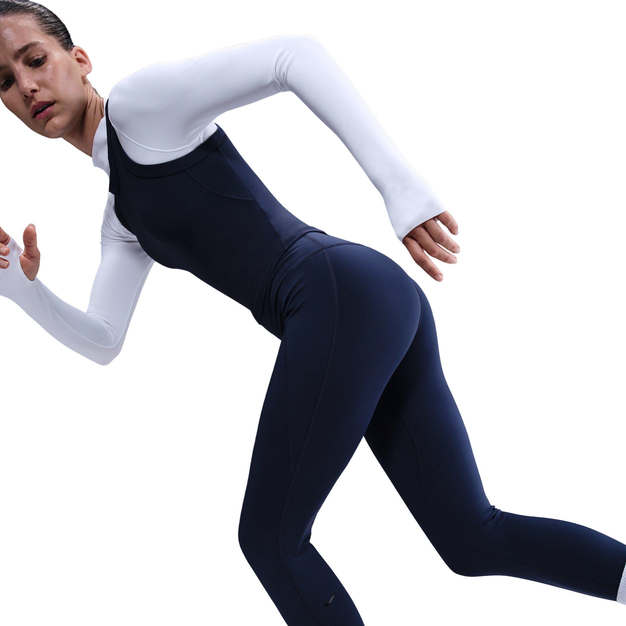 Nike Women's Universa Med-Support High-Waisted 7/8 Leggings w/Pockets -Navy - NAVY Thumbnail View 5