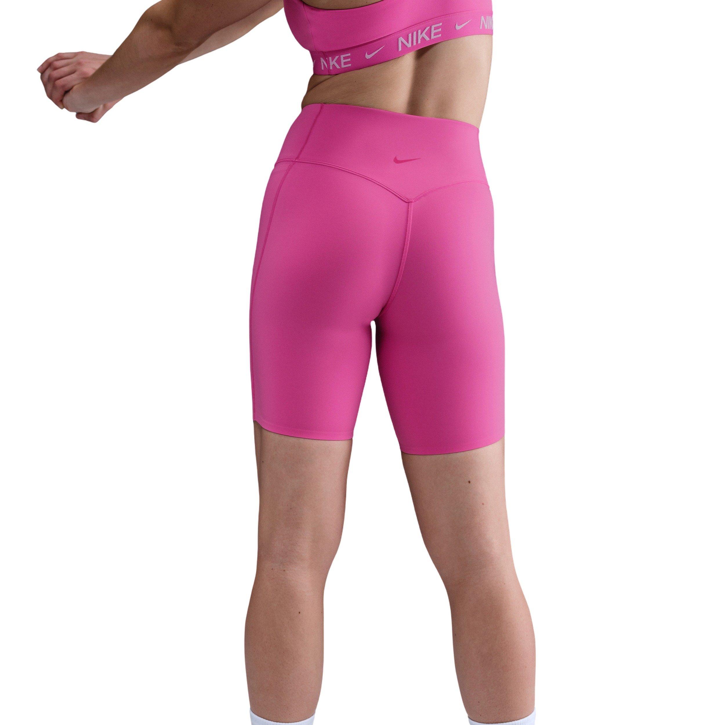 Nike Women's Universa Med-Support High-Waisted 8" Biker Shorts w/Pockets - Pink - PINK Thumbnail View 2