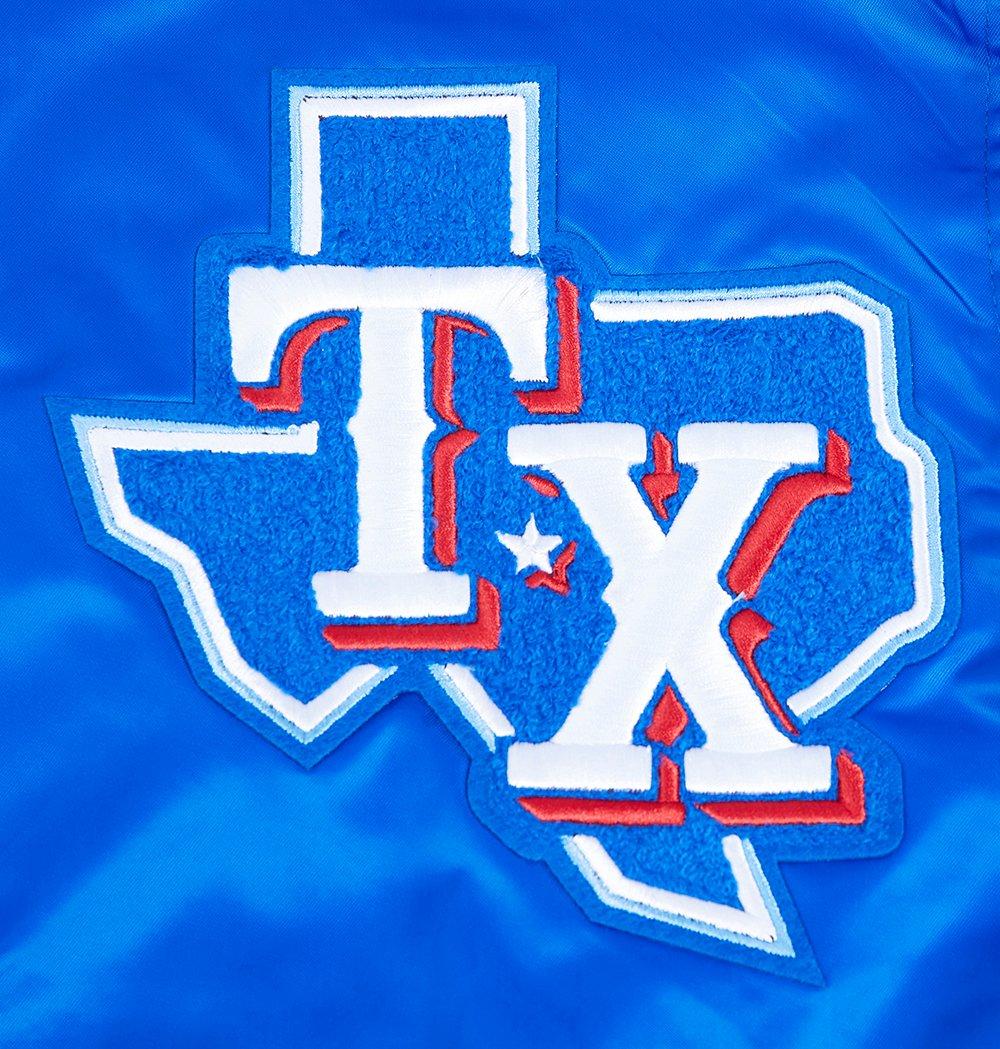 Pro Standard Men's MLB Texas Rangers Mashup Rib Satin Jacket -Blue/Red - BLUE/RED Thumbnail View 6