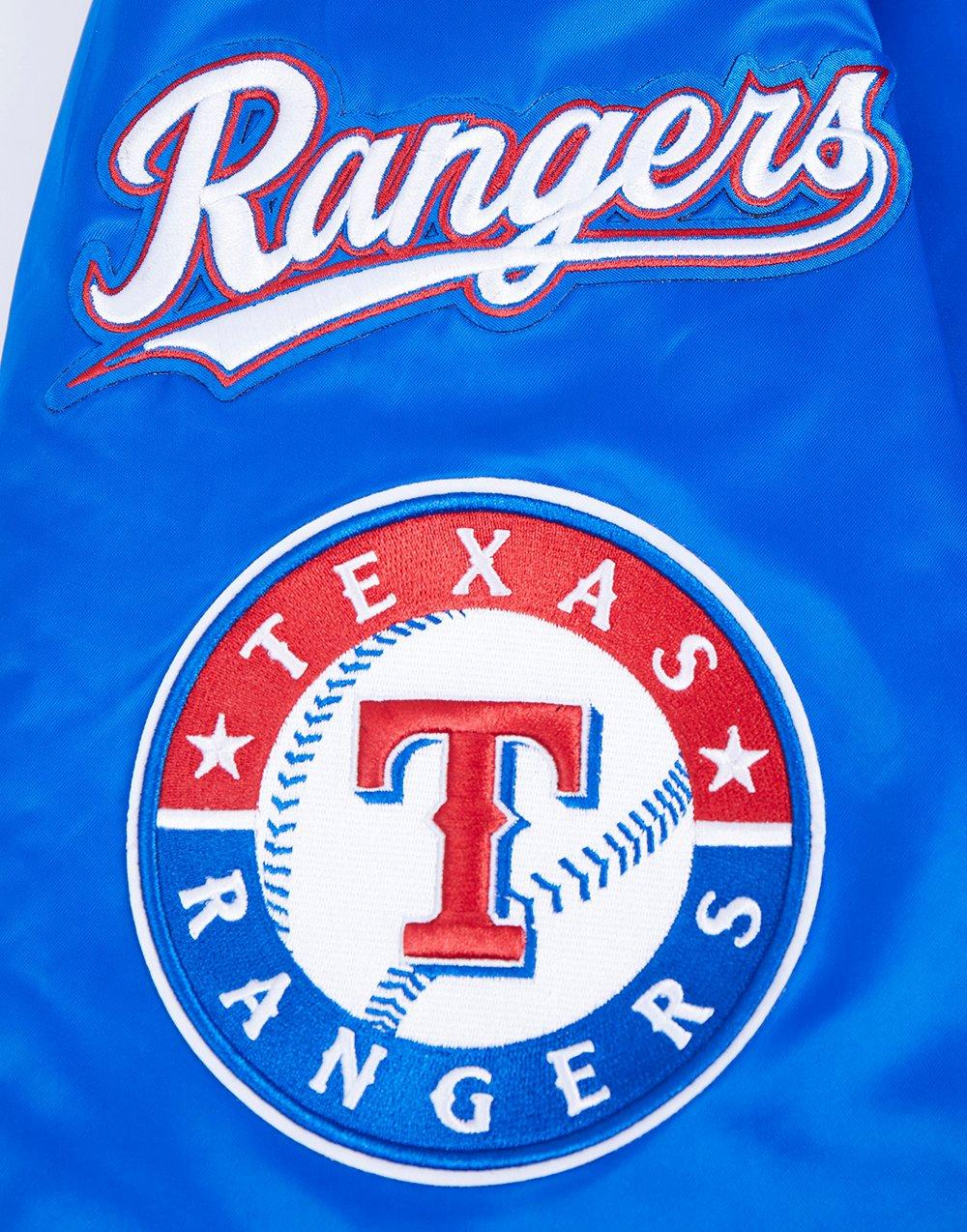 Pro Standard Men's MLB Texas Rangers Mashup Rib Satin Jacket -Blue/Red - BLUE/RED Thumbnail View 7
