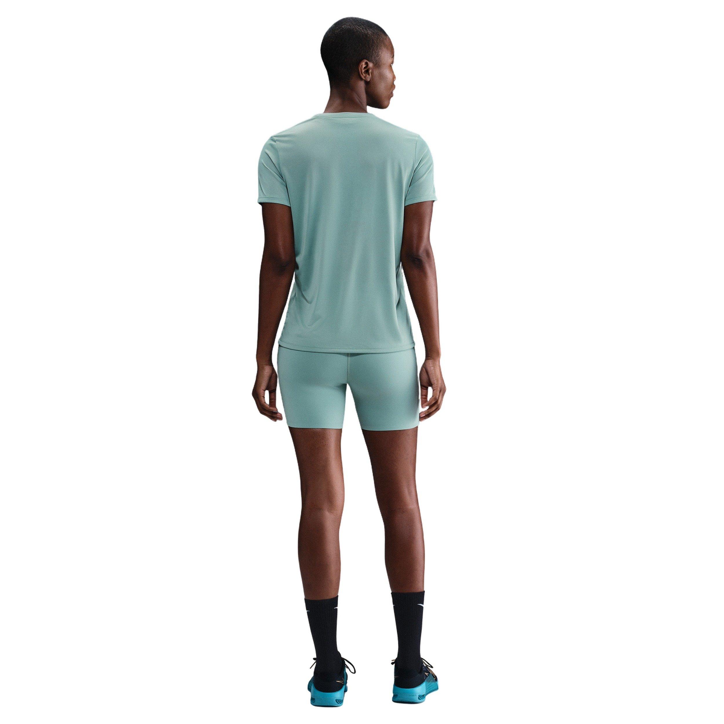 Nike Women's Universa Med-Support High-waisted 5" Biker Shorts w/Pockets - Green - GREEN Thumbnail View 2