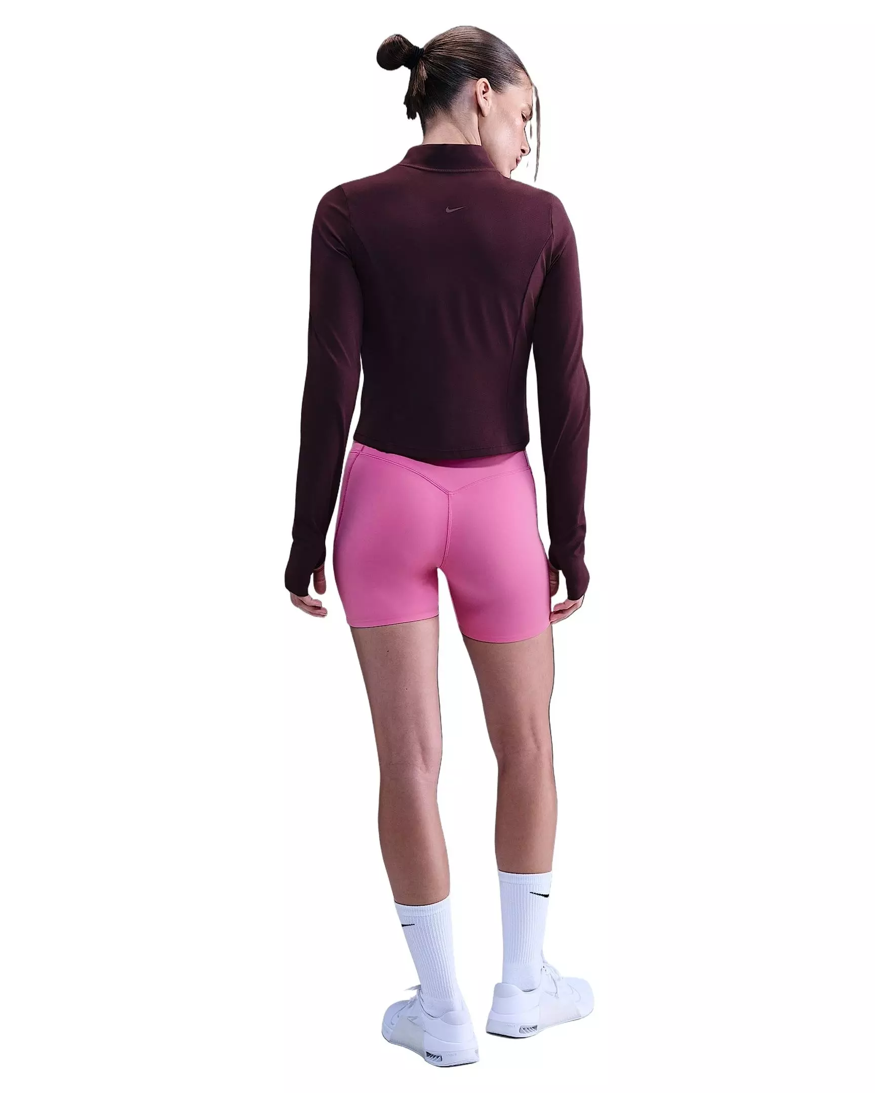 Nike Women's Universa Med-Support High-waisted 5" Biker Shorts w/Pockets -Pink - PINK