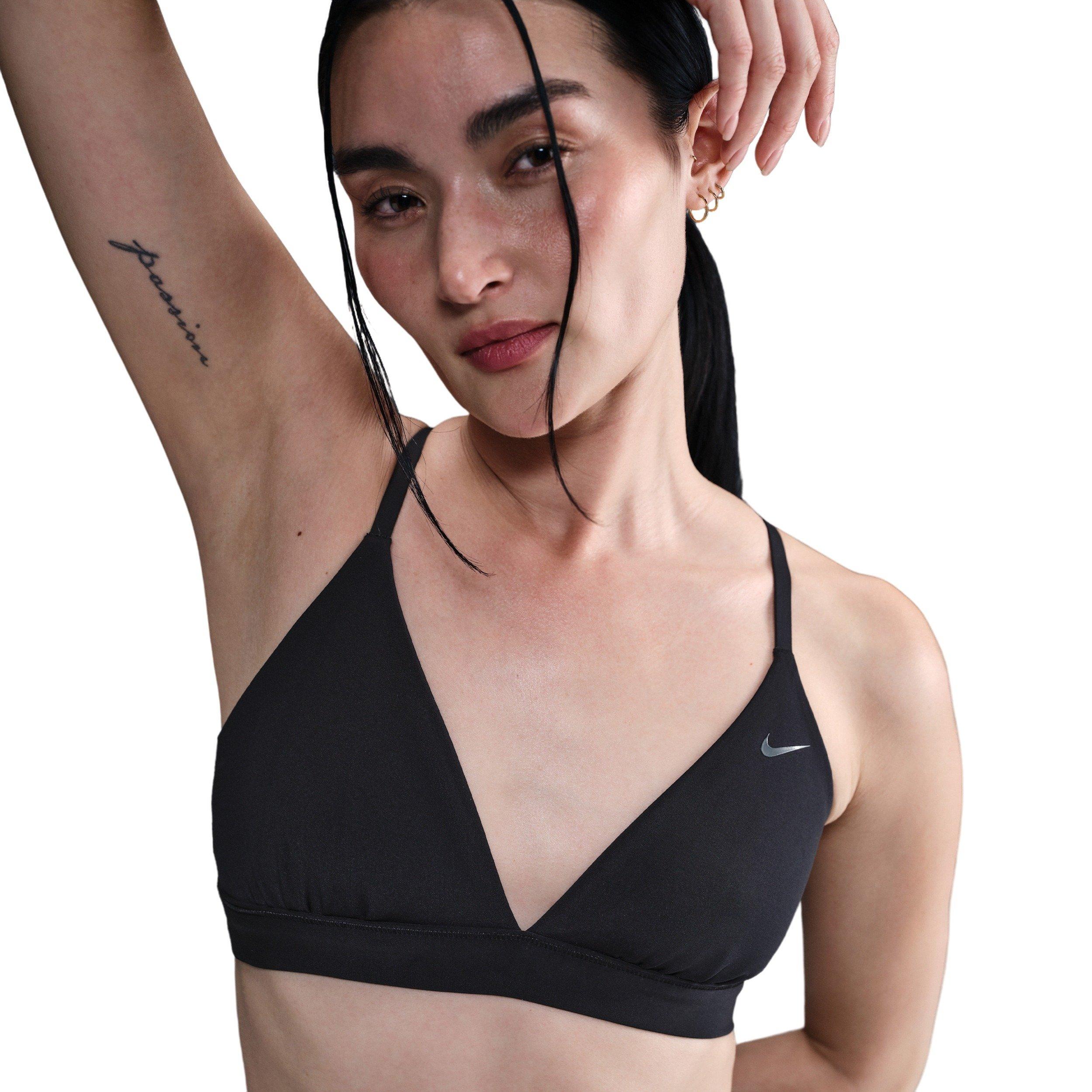 Nike Women's Form Light-Support Non-Padded Triangle Sports Bra -Black - BLACK Thumbnail View 1