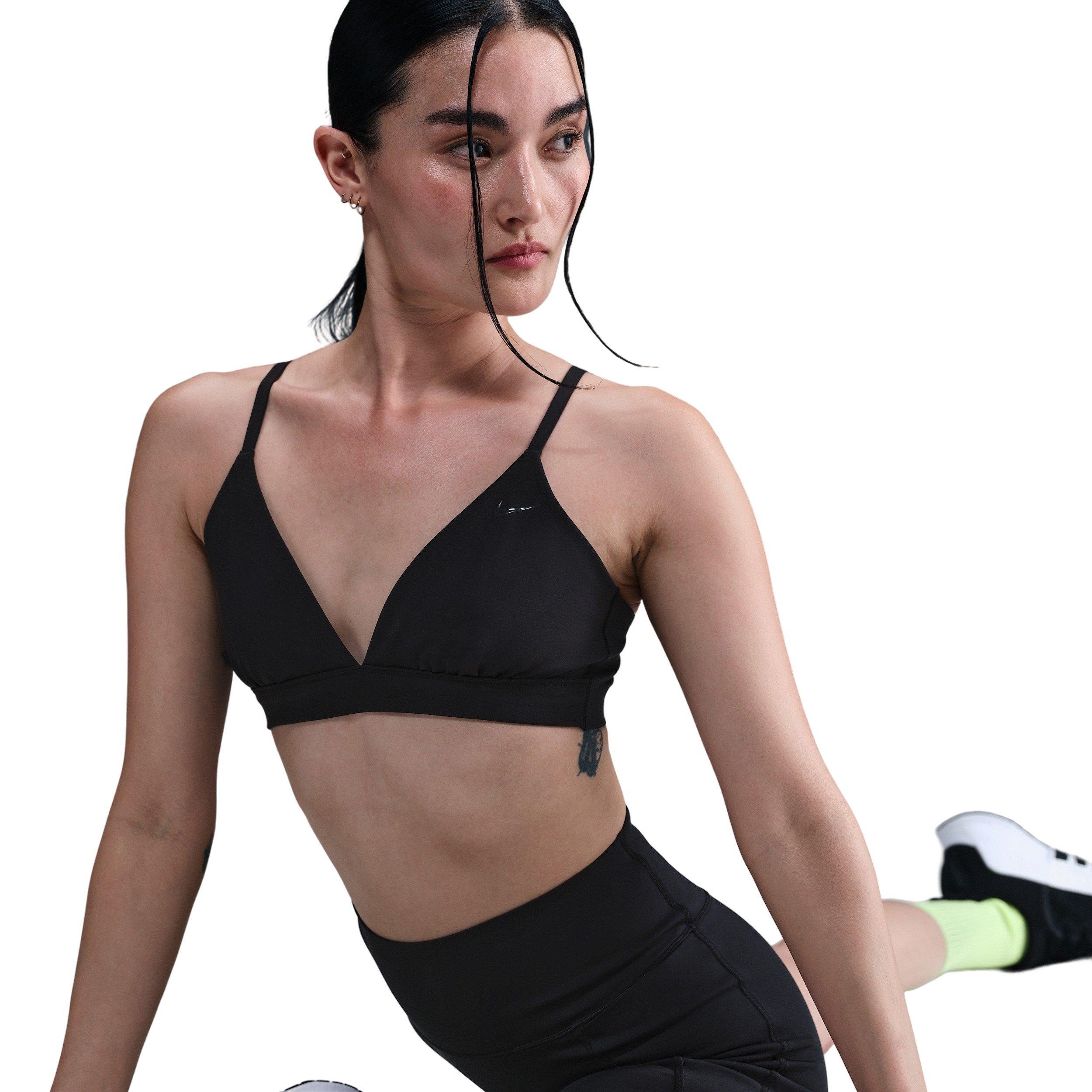 Nike Women's Form Light-Support Non-Padded Triangle Sports Bra -Black - BLACK Thumbnail View 3